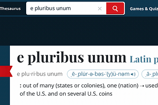 E Pluribus Unum