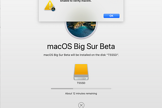 Fail to update macOS: Unable to verify software update on a T2 chip Mac