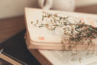 flowers on a book