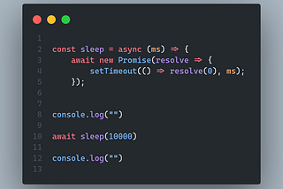 Sleep function in JavaScript