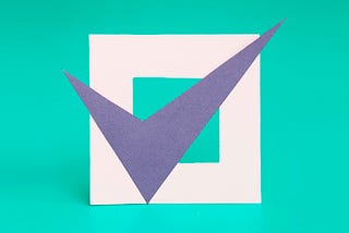 checked checkbox, purple check, white box, turquoise background