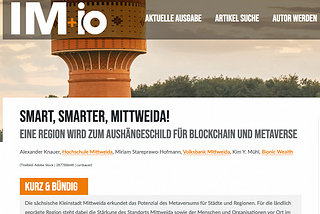 Smart, smarter, Mittweida! Eine Region wird zum Aushängeschild für Blockchain und Metaverse.