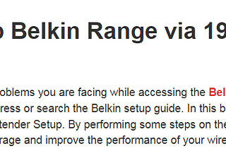 How to Configure Belkin Range Setup Using 192.168.206.1