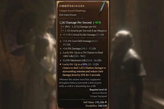 Doombringer — Unique One-handed Slashing Sword