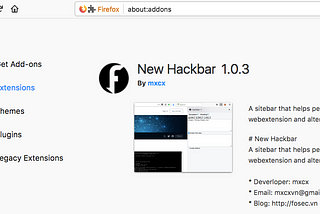 New Hackbar — Alternative to Hackbar addon in Firefox Quantum