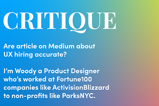 A critique of UX hiring articles(post-pandemic posts only)