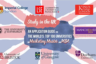 Study in the UK | The World’s Top 100 University Application Guide on Marketing Master and MBA…