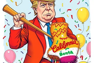Trump with a pinata.