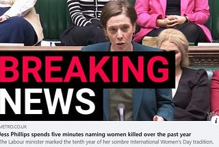 UK Minister for Safeguarding and Violence Against Women and Girls names women who were killed over…