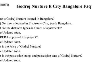Godrej Nurture At Electronic City, Bangalore, Karnataka — Property In Bangalore