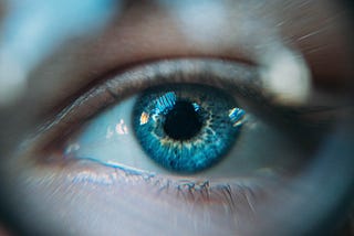 Close up of a blue colored eye