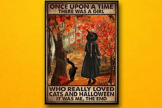 HOT Once upon a time there was a girl who really loved cats and halloween poster