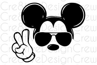 Mickey Peace Sign SVG, Mouse Peace, Glasses, Digital File, Cricut, Silhouette