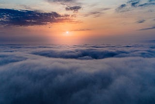 Sunrise pictured above the clouds