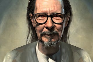 A fantasy comic book style portrait painting of Gary Oldman as a wizard in dark castle setting, generated by Stable Diffusion Ai