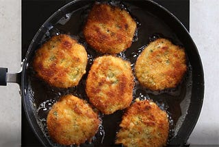 Crab cakes: a story about potato salad