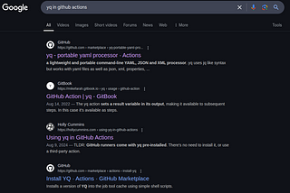 Using yq in GitHub Actions
