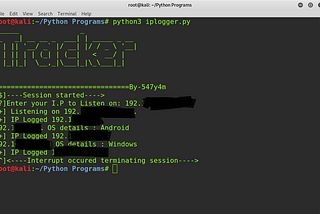 Simple I.P Logger in Python