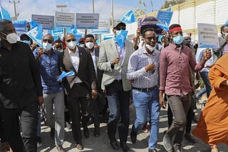 Election protest in the centre of Mogadishu