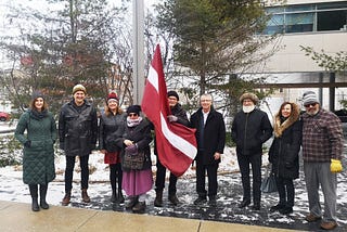 Latvian flag raising at Guelph City Hall