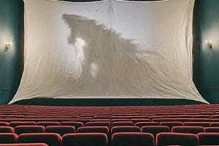 Dragon shadow behind screen