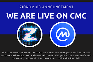 $ZIOX Listed on CoinMarketCap