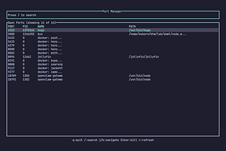 Port: A Simple TUI for Managing Open Network Ports on Linux