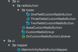 How to create a custom RadioGroup that recognizes different custom RadioButtons on Android with…