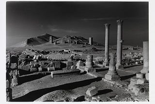 An image by Don McCullin of the ruins of Palmyra.