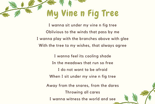 My Vine n Fig Tree