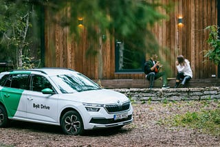 Bold Drive car in a rural area. Image from Bolt.eu.