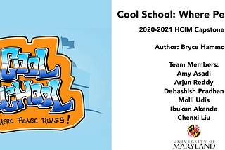 The Cool School logo is on the left. The right side of the image includes the team members’ names. Bryce Hammond is the author.