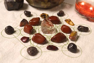 red gemstone medaquy