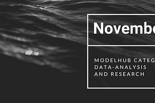 ModelHub categories data-analysis and research November 2020.