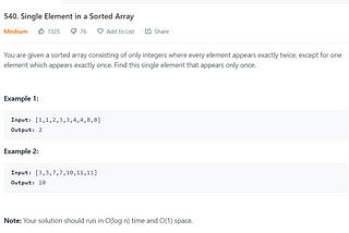 The Good, The Bad, The Ugly Solutions to Leetcode’s Single Element in a Sorted Array