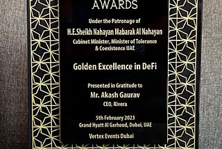 Rivera awarded №1 DeFi Platform in UAE