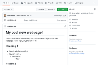 Hosting a basic webpage on GitHub Pages