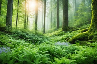 serene setting — showing beautiful forest