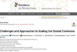Challenges and Approaches to Scaling the Global Commons