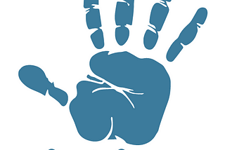 blue handprint logo for simply sapien