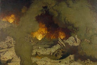 L’Enfer (Hell), Georges Leroux, 1921. A painting of the battlefield during the Battle of Verdun.