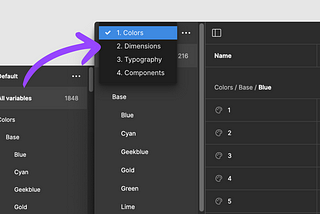 How to move variables between collections in Figma?