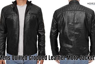 Biker Cropped Leather Moto Jacket Black