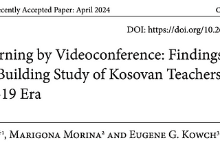 Studimi “Beyond Learning by Videoconference: Findings from a Capacity-Building Study of Kosovan…