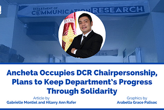 Ancheta Occupies DCR Chairpersonship, Plans to Keep Progress Through Solidarity