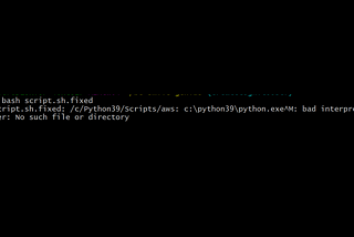 Git Bash Error on Windows 10: /c/Python39/Scripts/aws: c:\python39\python.exe^M: