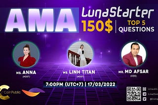 🔉 Lunastarter vs The Coinpublic Ventures Project AMA Announcement