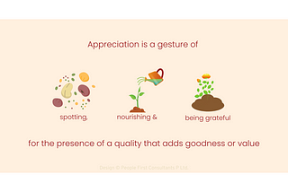 Appreciation is a gesture of spotting, nourishing & being grateful.