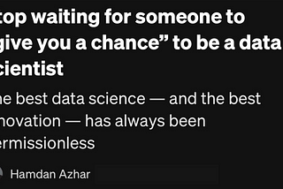 The best data science is permissionless