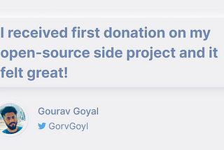 I received first-ever donation on my open-source side project and it felt great!